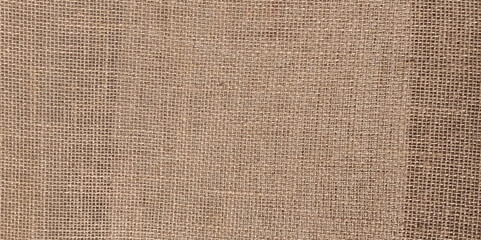 Poster - Brown linen fabric texture background, seamless pattern of natural textile. 