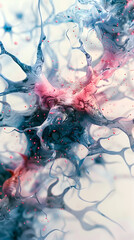 Canvas Print - Watercolor of Neural Network Dynamics and Behavior