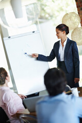 Aufkleber - Business people, teamwork or presentation in office for planning, discussion and campaign report. Corporate, woman and coworkers in boardroom together for meeting, communication and feedback
