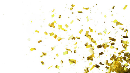 Wall Mural - Gold confetti paper pop from bottom corner. mix match background photo.