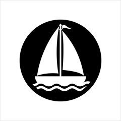 Sticker - Boat Icon, Boat On Water Icon