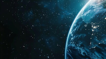 Fototapete - Panoramic abstract dot and triangle connection background The world is connect and smaller concept Digital futuristic Earth minimalism background : Generative AI