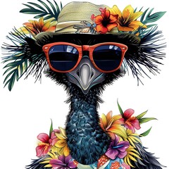 Wall Mural - Emu tropical fashion