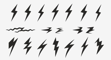 Wall Mural - a set of black and white lightning bolts