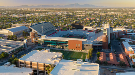 Sports stadium of The university of Arizona in Rincon Heights, Tucson, Arizona, United States of America.