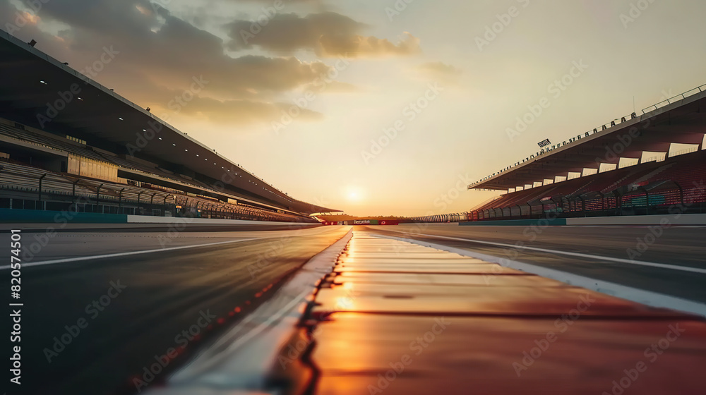 Foto de Stock F1 race track circuit road with motion blur and ...