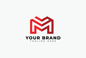 Sticker - Initial letter m logo vector design template