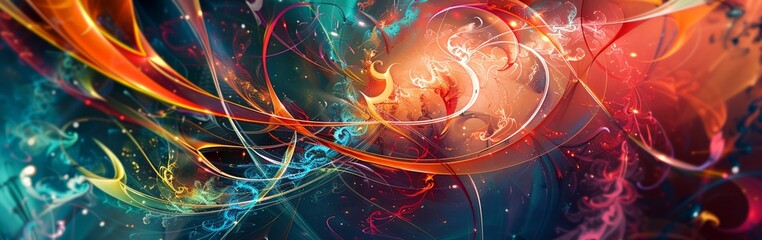 Poster - a colorful abstract background with swirls