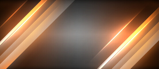 Aufkleber - Neon dynamic diagonal light rays background. Techno digital geometric concept design for wallpaper, banner, presentation, background