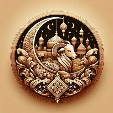 AI Generate of Premium Luxury Vector of Happy Eid al-Adha, Vector, Symbol, Logo, Idul Adha