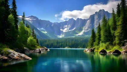 Naklejka na meble Landschaft Die Reinheit des Bergsees. Hintergrund für das Design 4.