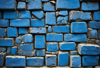 Aufkleber - Ancient Stone Wall. Iconic Blue Brick Castle in Eastern City Architecture