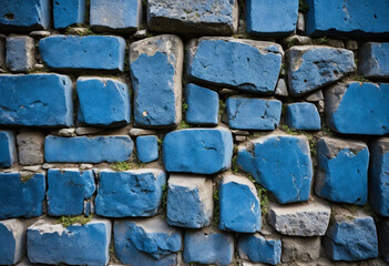 Aufkleber - Ancient Stone Wall. Iconic Blue Brick Castle in Eastern City Architecture
