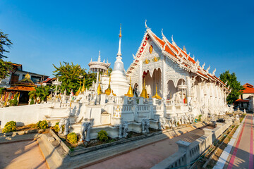 Wall Mural - Lampang, Thailand. Wat Chiang Rai Temple on a sunny day	