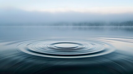 Wall Mural - Clear Water drop with circular waves