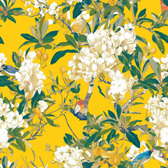 Poster - seamless pattern with flowers