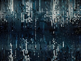 Wall Mural - Digital pixels, blue and white, tech texture, generative AI