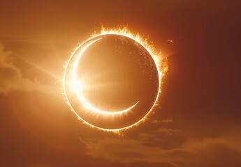 Wall Mural - An illustration of the moon passing in front of the sun during a solar eclipse.