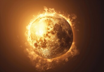 Wall Mural - An illustration of the moon passing in front of the sun during a solar eclipse.