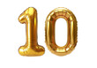 © QiuQiu.art - Numeral '10' Foil balloon png. number ten isolated transparent. Foil '10' number png .3D '10' Number Balloon png.for Advertising Design.For Weddings greeting.