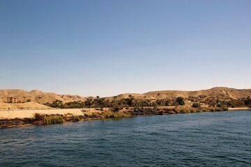 Poster - Landscape along the Nile river between Luxor and Aswan, Egypt