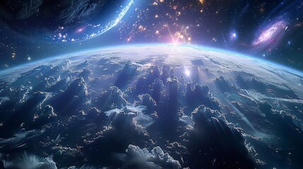 Poster - Floating in space. Generative AI.