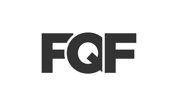 FQF logo design template with strong and modern bold text. Initial based vector logotype featuring simple and minimal typography. Trendy company identity.