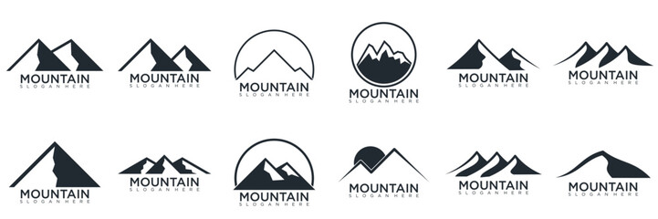 Canvas Print - mountain logo design, collection template with luxury concept, icons, emblem, background