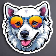 Wall Mural - dog with sunglasses illustrations