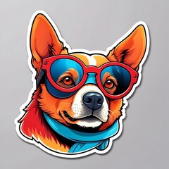 Wall Mural - dog with sunglasses illustrations