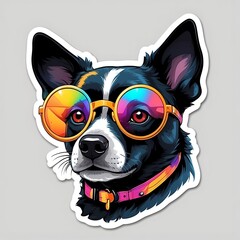 Wall Mural - dog with sunglasses illustrations