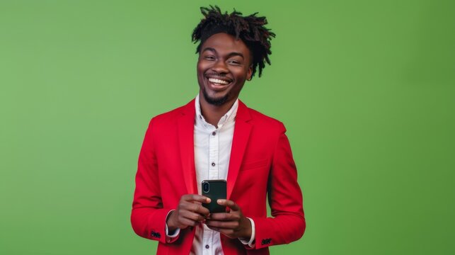 Man in Red Suit Jacket