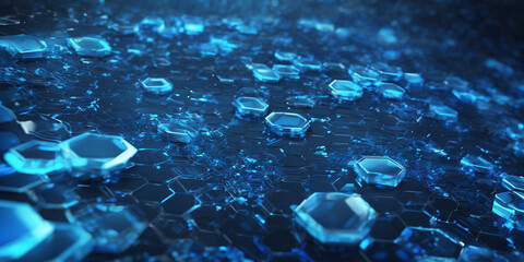 Aufkleber - Tech futuristic hexagons abstract background