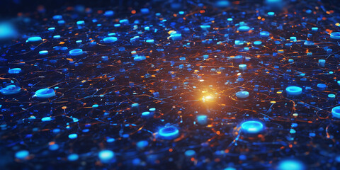 Aufkleber - Tech futuristic hexagons abstract background