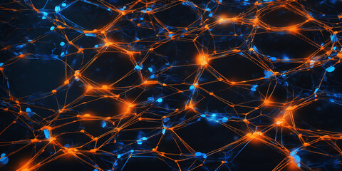 Poster - Tech network connections and ai net futuristic concept background