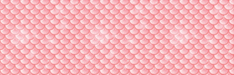 Canvas Print - Seamless pattern of stylized pink fish scales