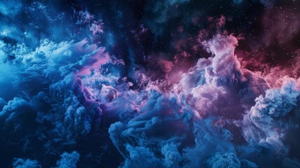 Wall Mural - galaxy background, with stars and colorful nebula clouds. outer space astronomy image showing an int