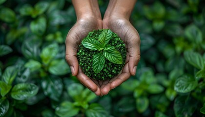 A person is holding a plant in their hands by AI generated image