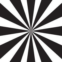 Wall Mural - Black And White Sunburst Background - Vector Illustration