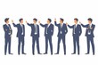 © Sarawut - Group of businessmen making gestures of pointing fingers, pointing their hands in the upward direction, vector illustration.