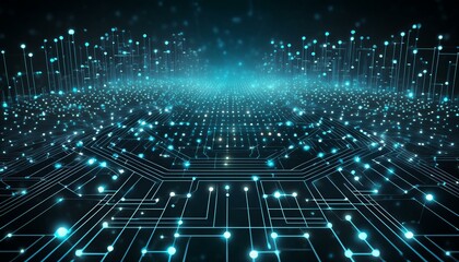 Abstract digital technology representation for networks, communication and cyber applications