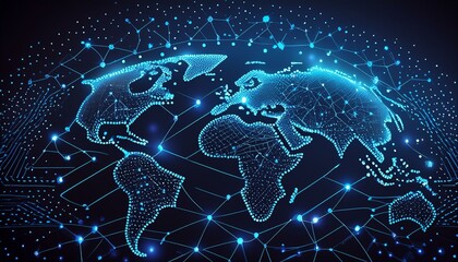 Abstract digital technology representation for networks, communication and cyber applications