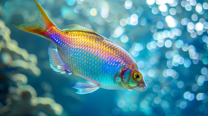 Wall Mural - Rainbowfish fish underwater
