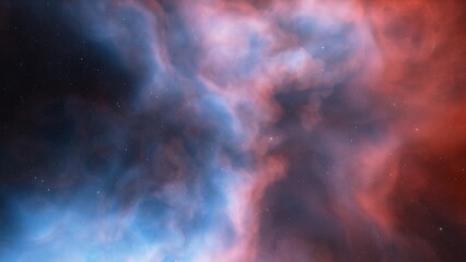 Wall Mural - Space background. Nice clean colorful nebula with star field. 3D rendering
