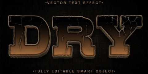Poster - Brown Dry Soil Vector Fully Editable Smart Object Text Effect