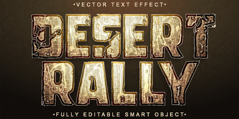 Poster - Brown Worn Desert Rally Vector Fully Editable Smart Object Text Effect