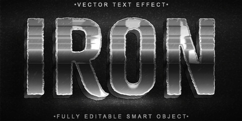 Poster - Silver Iron Vector Fully Editable Smart Object Text Effect