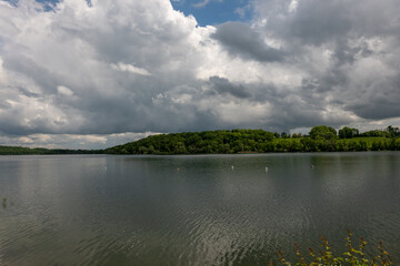 Wall Mural - clouds over the lake