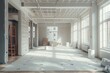 © Darya Lavinskaya - Spacious, brightly lit empty room under renovation with large windows