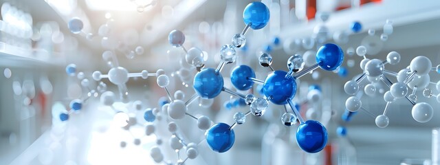 Poster - intricate molecular design a laboratory of a medical drugs atomic arrangement